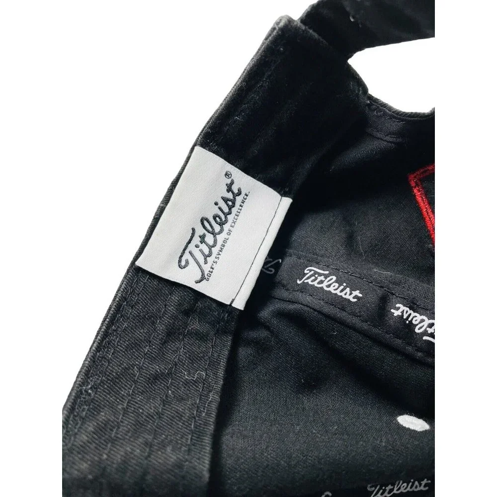 Titleist FJ Pro V1 Logo Golf Baseball Cap Hat Adjustable Black White Embroidered - Picture 8 of 12